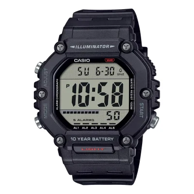 CASIO Standard Black Rubber Strap AE-1600H-1AVEF