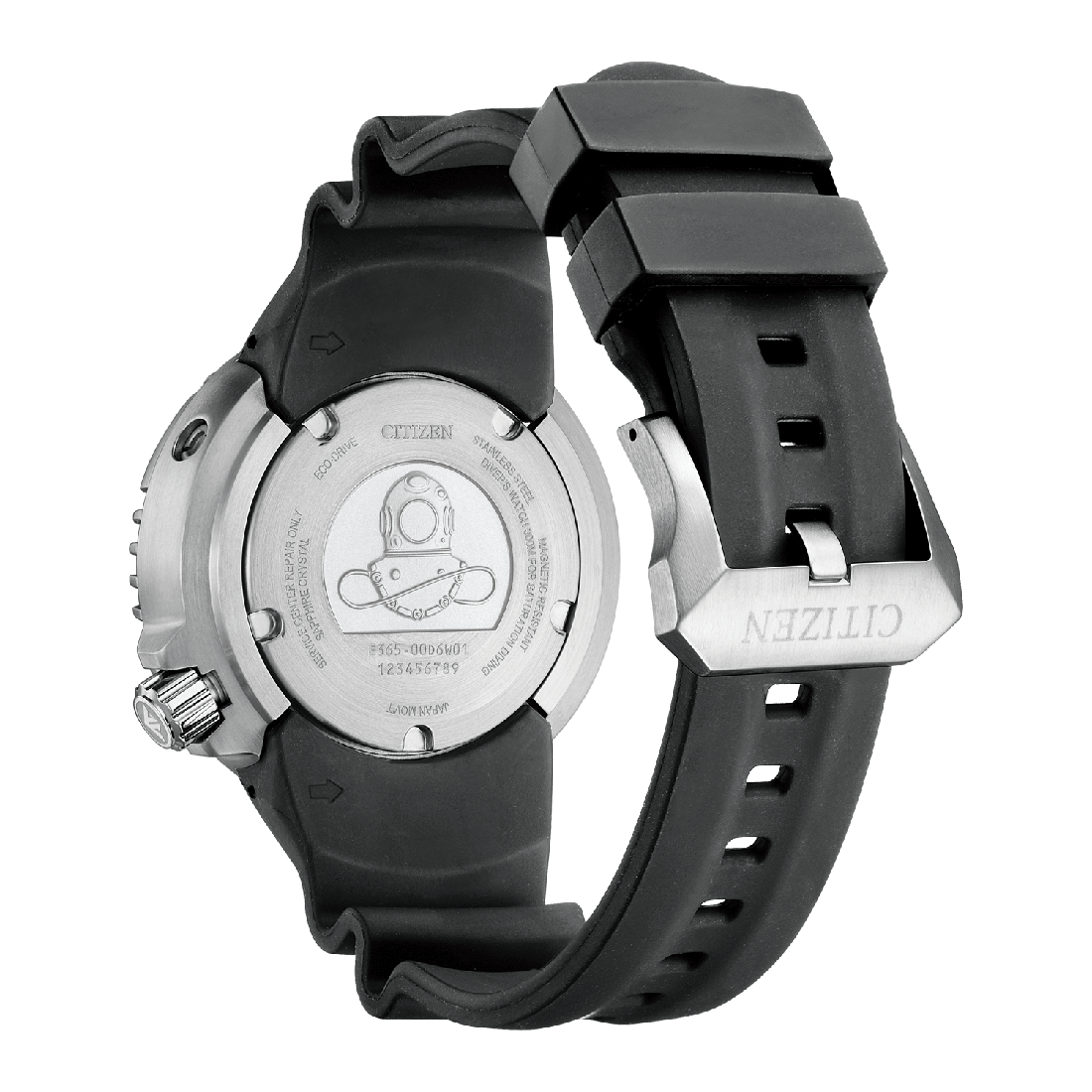 CITIZEN Promaster Professional Diver's Eco-Drive Black Rubber Strap BN1024-01E
