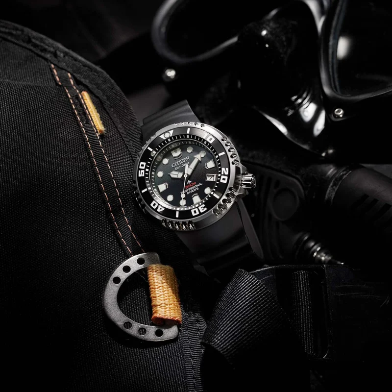 CITIZEN Promaster Professional Diver's Eco-Drive Black Rubber Strap BN1024-01E