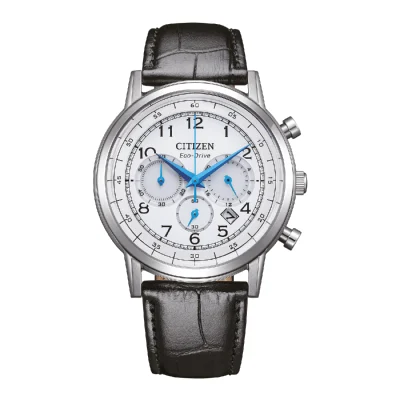 CITIZEN Eco-Drive Chronograph Black Leather Strap CA4630-02A