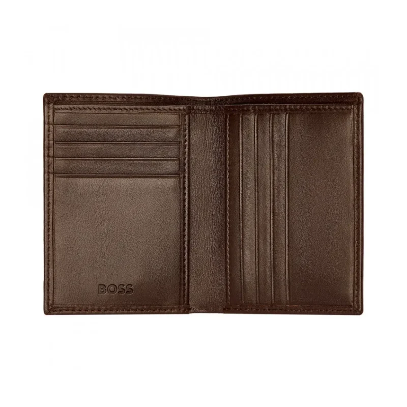 BOSS Classic Smooth Folding Card Holder Brown HLE403Y