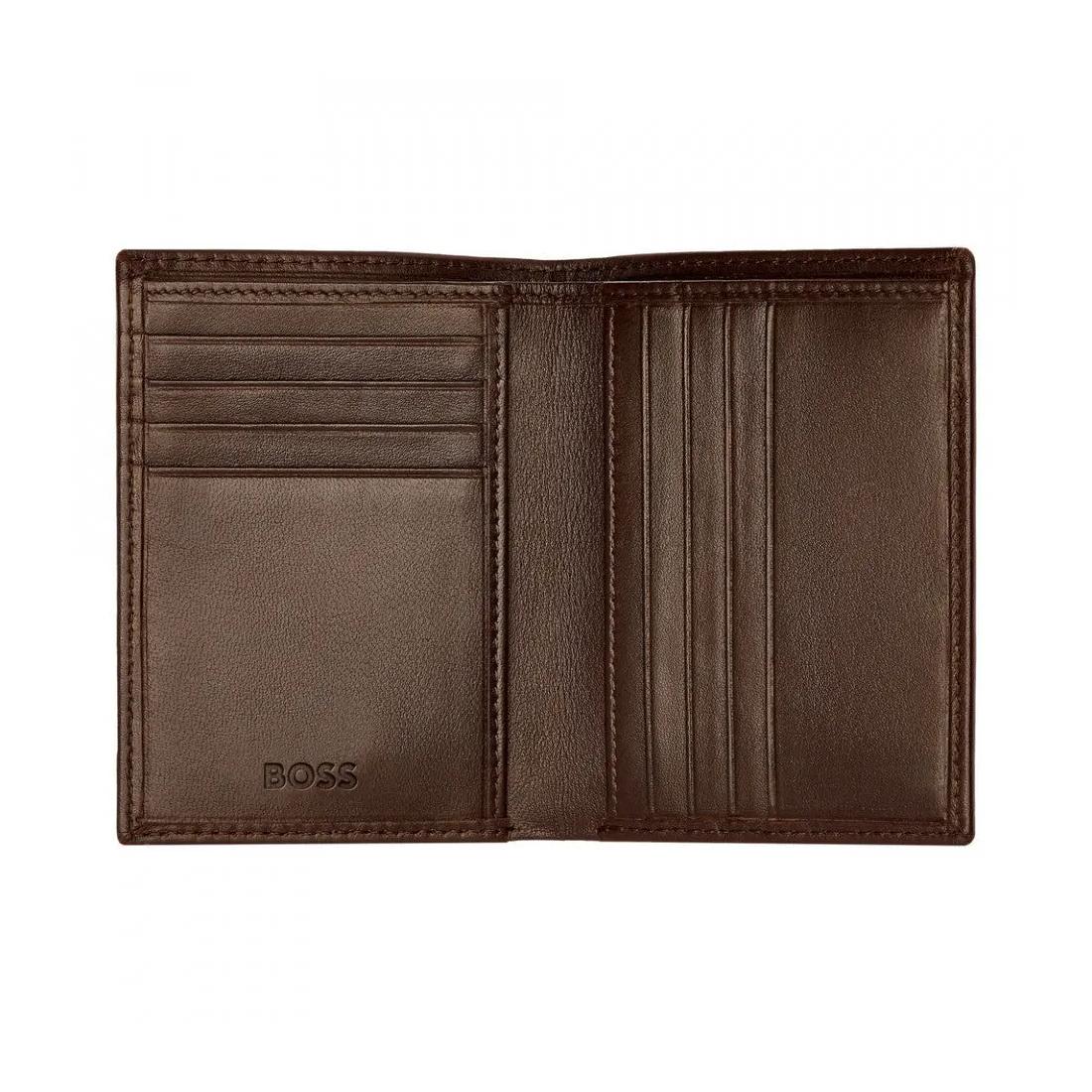 BOSS Classic Smooth Folding Card Holder Brown HLE403Y