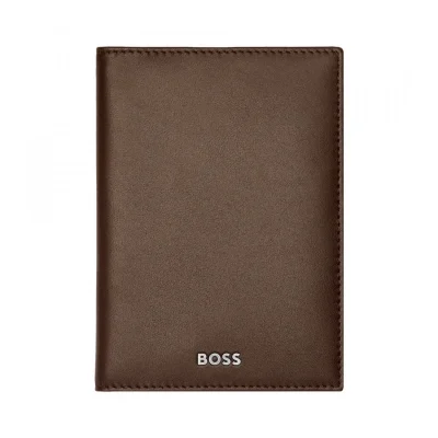 BOSS Classic Smooth Folding Card Holder Brown HLE403Y