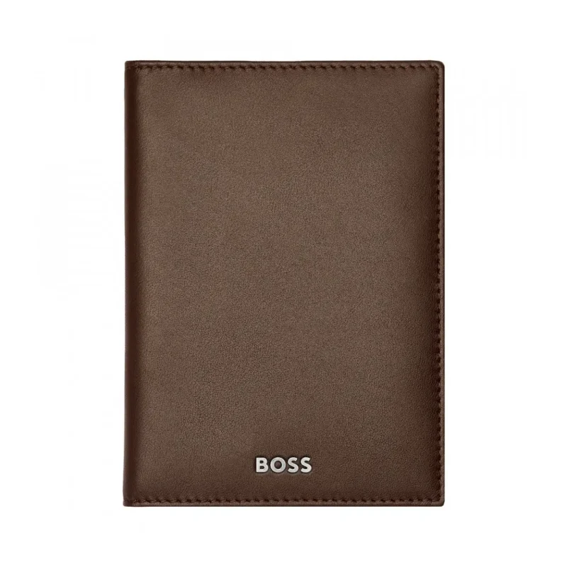 BOSS Classic Smooth Folding Card Holder Brown HLE403Y