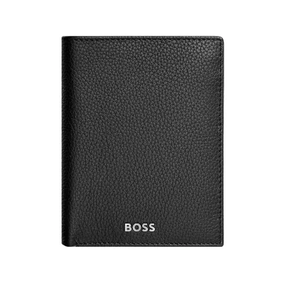 BOSS Classic Grained Money Wallet Vertical Flap Black HLO416A