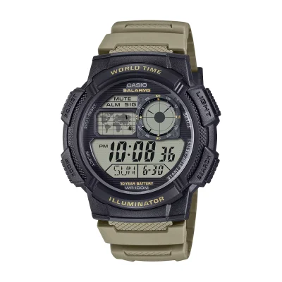 CASIO Standard Khaki Rubber Strap AE-1000W-5AVEF