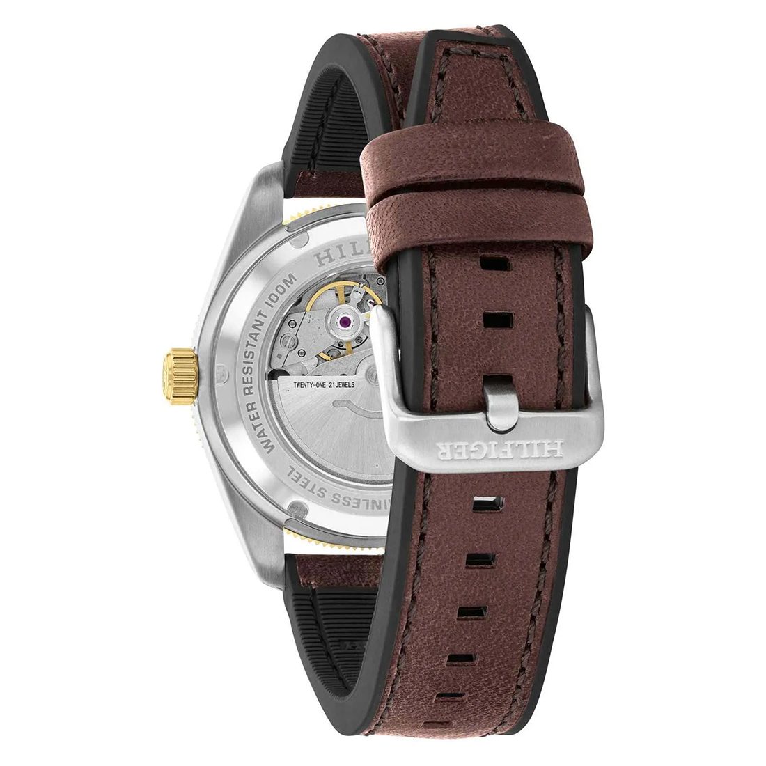 TOMMY HILFIGER Sport Automatic Brown Leather Strap 1792142