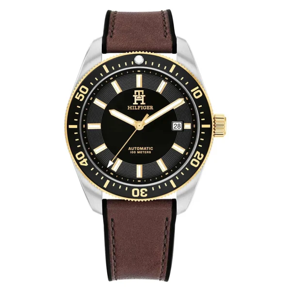 TOMMY HILFIGER Sports Automatic Brown Leather Strap 1792142