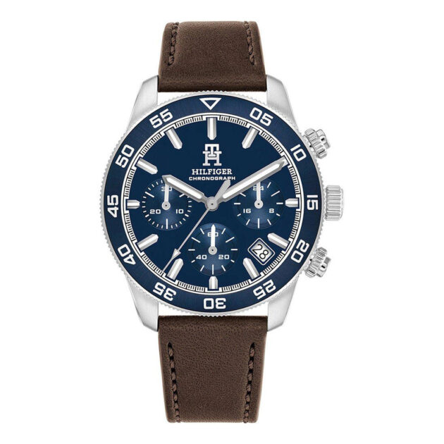 TOMMY HILFIGER Sport Chronograph Brown Leather Strap 1792163
