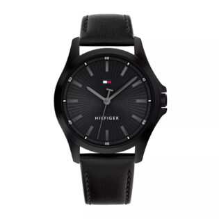 TOMMY HILFIGER Bruce Black Leather Strap 1792190
