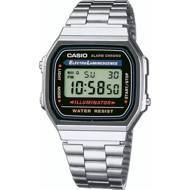 CASIO Vintage Collection Silver Stainless Steel Bracelet A-168WA-1YES