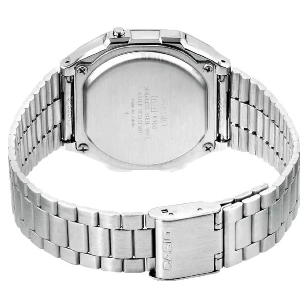 CASIO Vintage Collection Silver Stainless Steel Bracelet A-168WA-1YES - Image 4
