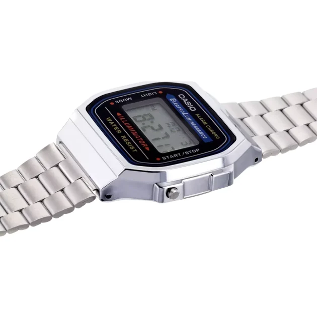 CASIO Vintage Collection Silver Stainless Steel Bracelet A-168WA-1YES - Image 2