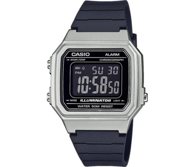 CASIO Vintage Collection Black Rubber Strap W-217HM-7BVEF