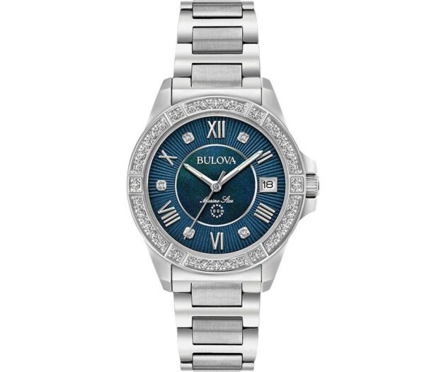 BULOVA Marine Star Diamond Silver Stainless Steel Bracelet  96R215