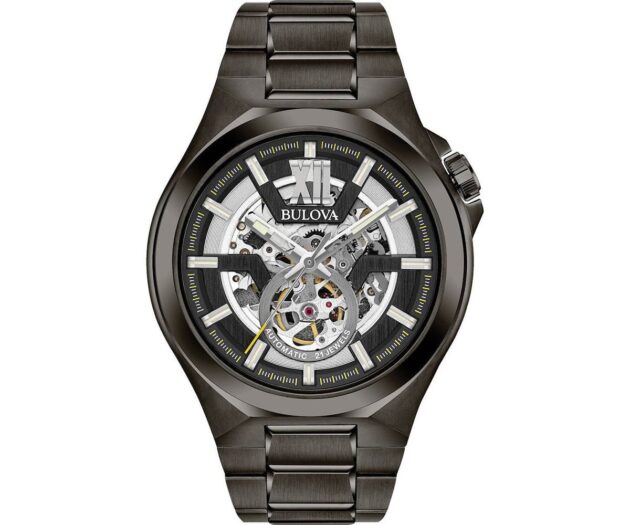 BULOVA Mechanical Auto Black Stainless Steel Bracelet 98A179