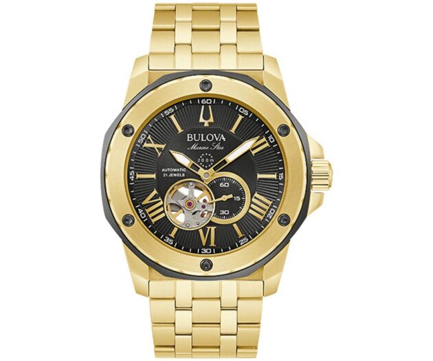 BULOVA Marine Star Auto Gold Stainless Steel Bracelet 98A273