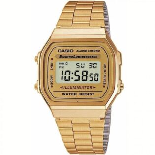 CASIO Vintage Collection Gold Stainless Steel Bracelet A-168WG-9EF