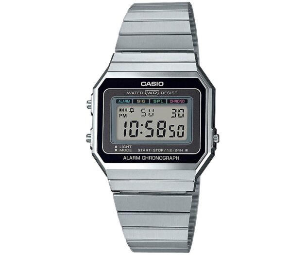CASIO Standard Collection Silver Stainless Steel Bracelet A-700WE-1AEF