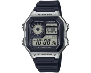 CASIO Standard Collection Black Rubber Strap AE-1200WH-1CVEF