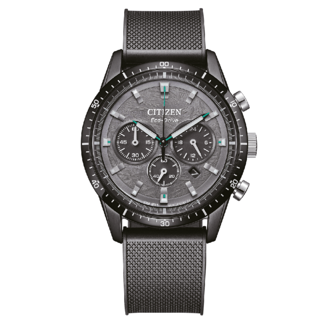 CITIZEN Eco-Drive Chronograph Black Rubber Strap CA4625-02H