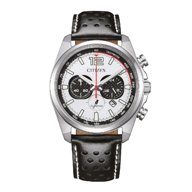 CITIZEN Eco-Drive Chronograph Black Leather Strap CA4640-09A