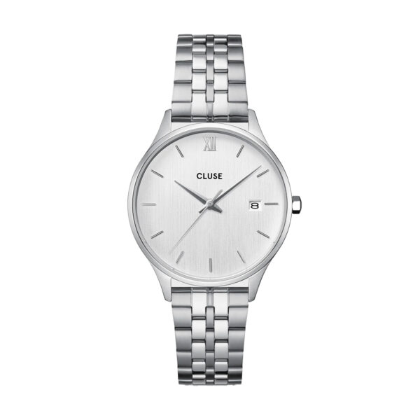 CLUSE Minuit Date Silver Stainless Steel Bracelet CW14303