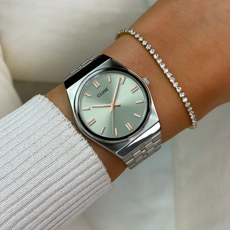 CLUSE Retro 70's Silver Stainless Steel Bracelet CW35103