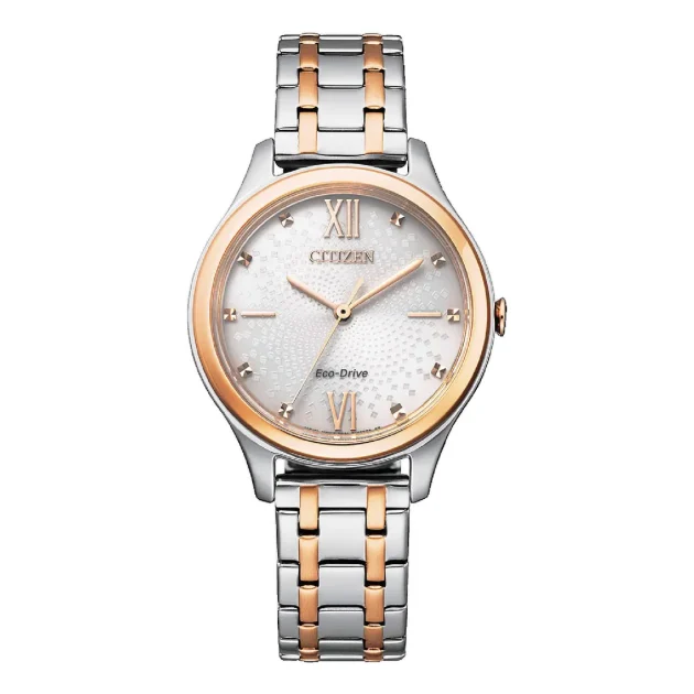 CITIZEN Ladies Eco-Drive Two Tone Stainless Steel Bracelet EM0506-77A
