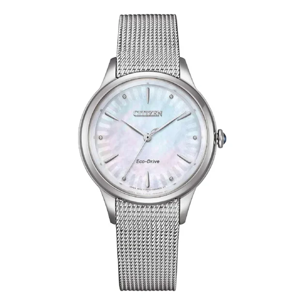 CITIZEN Ladies Eco-Drive Silver Stainless Steel Bracelet EM1150-86D