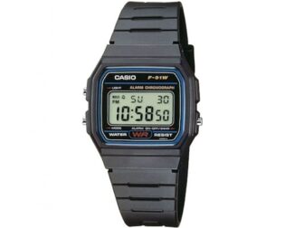 CASIO Vintage Collection Black Rubber Strap F-91W-1YEG