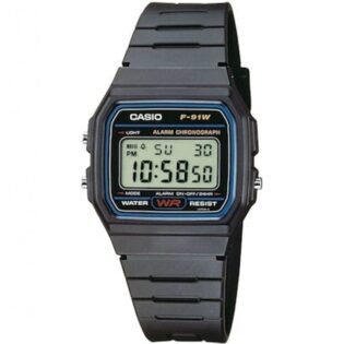 CASIO Vintage Collection Black Rubber Strap F-91W-1YEG