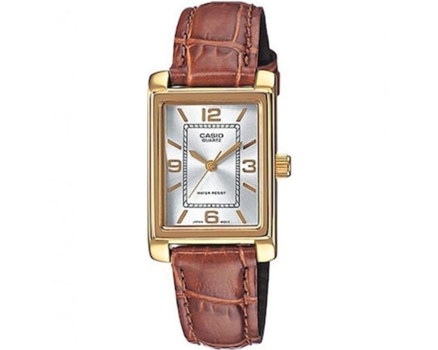 CASIO Standard Collection Brown Leather Strap LTP-1234PGL-7AEG