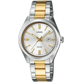 CASIO Standard Collection Two Tone Stainless Steel Bracelet  LTP-1302PSG-7AVEG