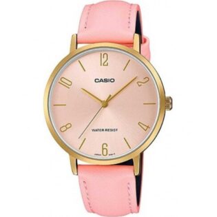 CASIO Standard Collection Pink Leather Strap  LTP-VT01GL-4BUDF