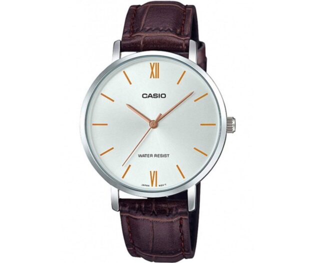 CASIO  Standard Collection Brown Leather Strap  LTP-VT01L-7B2UDF