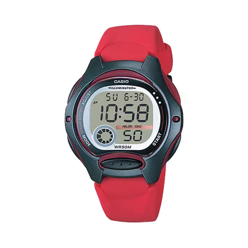 CASIO Standard Collection Red Rubber Strap LW-200-4AV