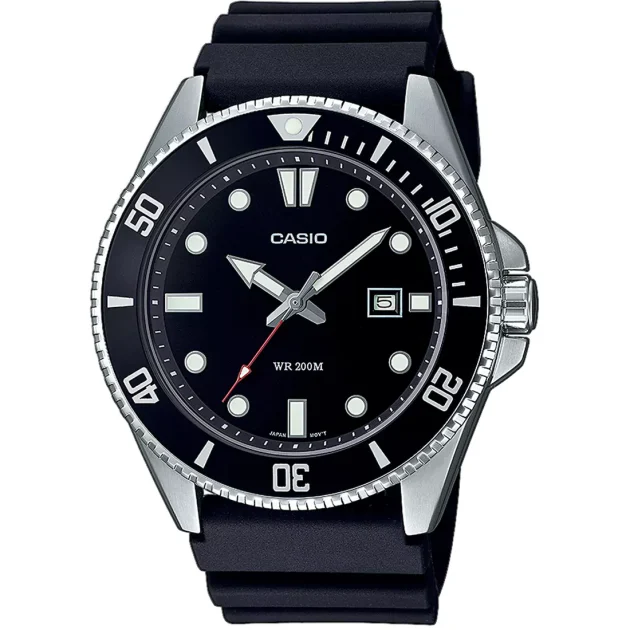 CASIO Standard Collection Black Rubber Strap MDV-107-1A1VEF