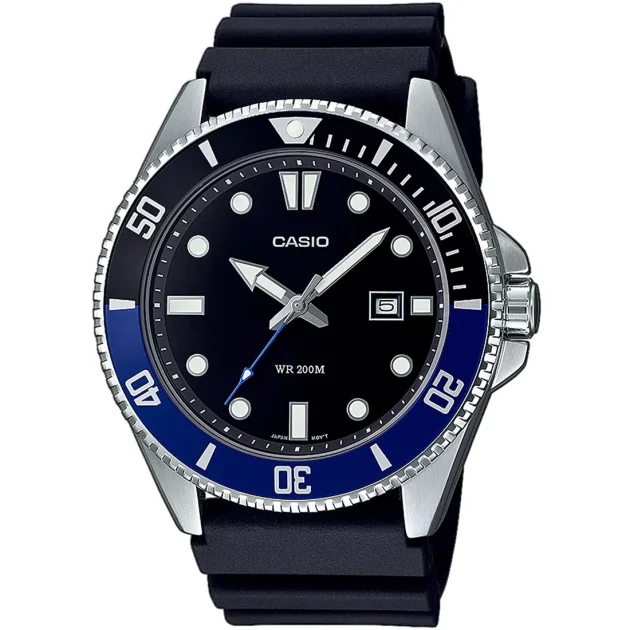 CASIO Standard Collection Black Rubber Strap MDV-107-1A2VEF
