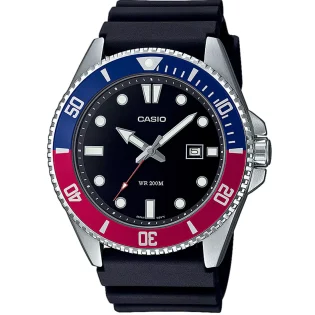 CASIO Standard Collection Black Rubber Strap MDV-107-1A3VEF