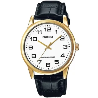 CASIO Standard Collection Black Leather Strap MTP-V001GL-7BUDF