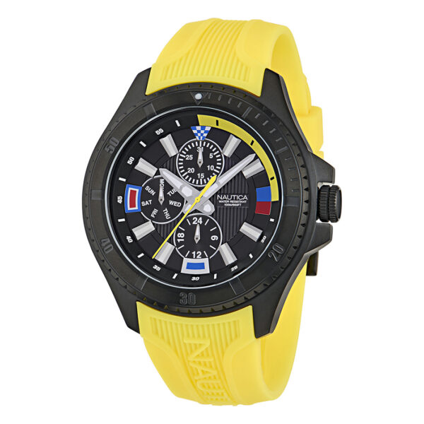 NAUTICA NCT Leeway Yellow Silicone Strap NAPLWF502