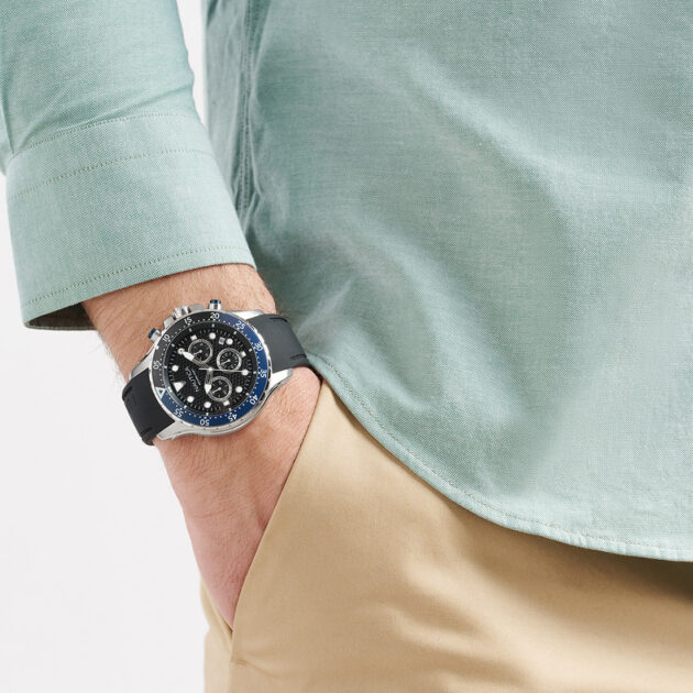 NAUTICA NST Chronograph BOXSET Black Silicone Strap NAPNSF408 - Image 4
