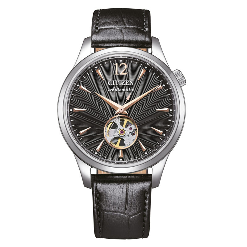 CITIZEN Gents Automatic Black Leather Strap NH9131-14E
