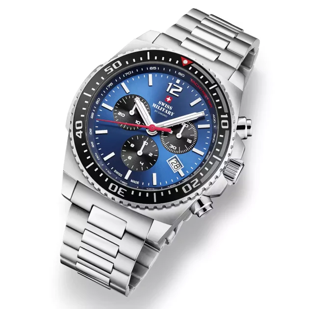 SWISS MILITARY By Chrono Silver Stainless Steel Bracelet SM34093.02 - Image 2