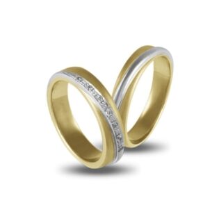 veres4ever  Δίχρωμες Λευκόχρυσές & Χρυσές Βέρες 18 Καρατίων  V2010