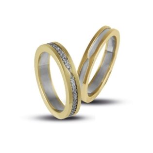 veres4ever  Δίχρωμες Λευκόχρυσές & Χρυσές Βέρες 18 Καρατίων  V2013