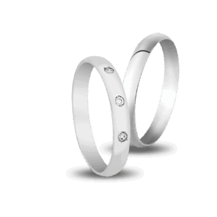 veres4ever  Λευκόχρυσές Βέρες 18 Καρατίων V2230