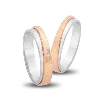 veres4ever  Δίχρωμες Λευκόχρυσές & Ροζ-Χρυσές Βέρες 14 Καρατίων V5027