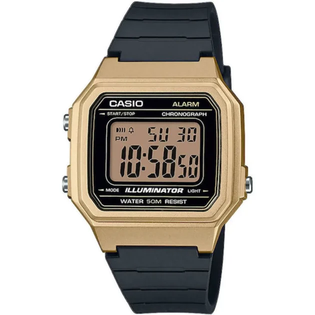 CASIO Standard Collection Black Rubber Strap W-217HM-9AVEF